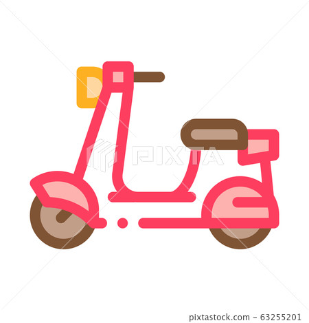 Scooter Icon Vector Outline Illustration 63255201