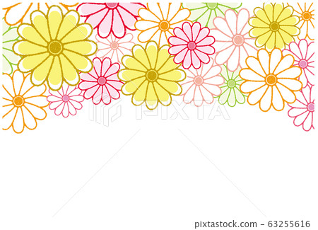 Chrysanthemum flower frame background material postcard 63255616