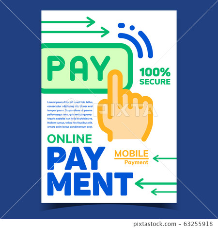Online Payment Creative Advertising Poster Vector Online Payment Creative Advertising Poster Vector 63255918