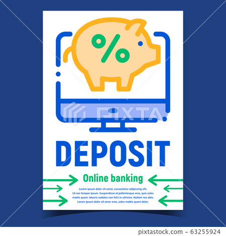 Deposit Online Banking Promotion Poster Vector Deposit Online Banking Promotion Poster Vector 63255924