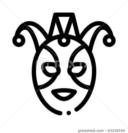Festival Mask Icon Vector Outline Illustration 63256544