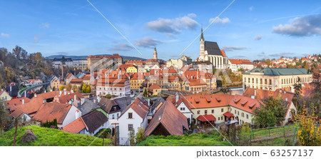 Panoramic view of Cesky Krumlov, Czech republic Panoramic view of Cesky Krumlov, Czech republic 63257137