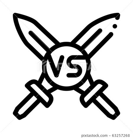 Sword Battle Icon Vector Outline Illustration 63257268