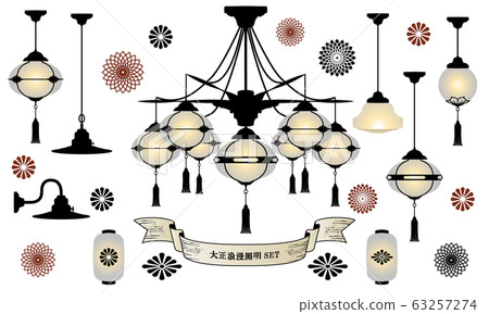 Meiji Taisho Roman Showa Retro Japanese Modern Pendant Light Lighting Antique Set 63257274