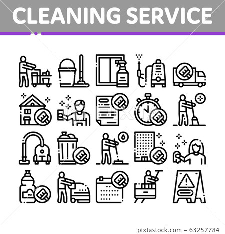 Cleaning Service Tool Collection Icons Set Vector Cleaning Service Tool Collection Icons Set Vector 63257784