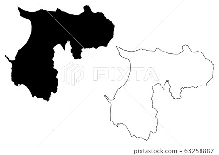 Durres County (Republic of Albania) map vector 63258887