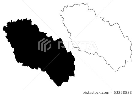 Berat County (Republic of Albania) map vector 63258888