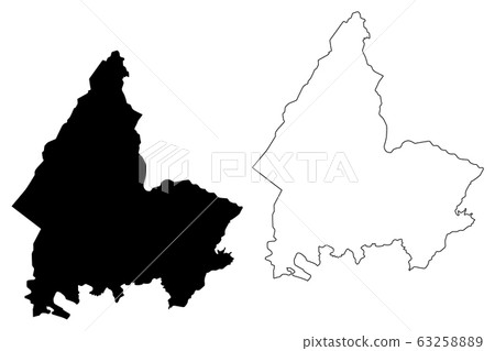 Shkoder County (Republic of Albania) map vector 63258889