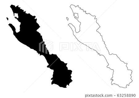 Vlore County (Republic of Albania) map vector 63258890