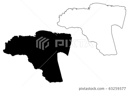 Cornwall County (Counties of Jamaica) map vector Cornwall County (Counties of Jamaica) map vector 63259377