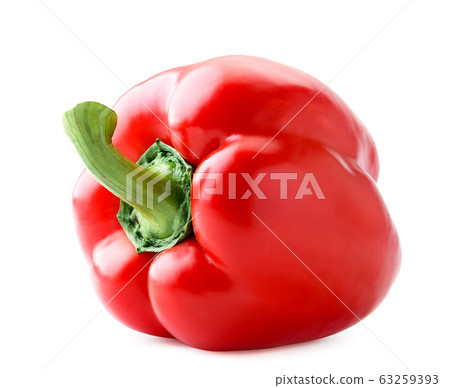 Red bell pepper lies on a white. Isolated Red bell pepper lies on a white. Isolated 63259393