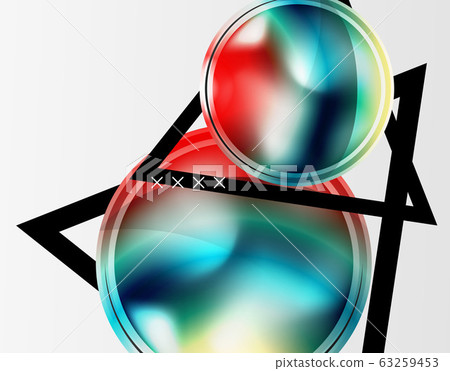 Abstract background - glossy glass bubbles, abstract sphere shapes. Vector Illustration For Wallpaper, Banner, Background, Card, Book Illustration, landing page 63259453