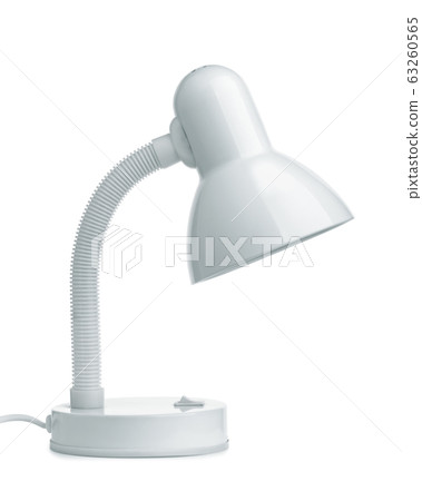 Side view of white desk lamp 63260565