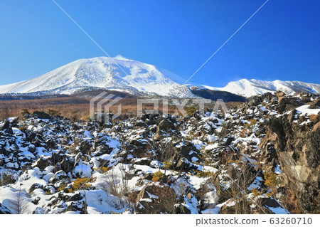 [長野縣]從惡魔擠壓花園看的冬季淺間山 63260710