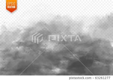 Realistic dust clouds. Sand storm. Polluted dirty air, smog. Vector illustration. 63261277