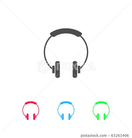Headphone icon flat. 63261406