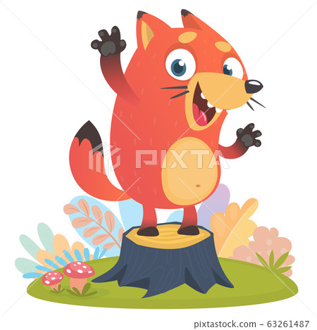 Cartoon cool little fox Cartoon cool little fox 63261487