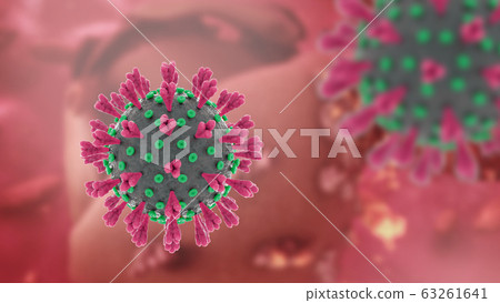 New corona virus attacking cell in human body New corona virus attacking cell in human body 63261641