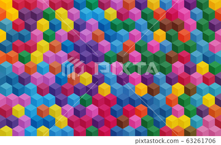 colorful isometric background like mozaic 63261706