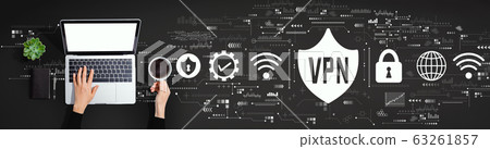 VPN concept with person using laptop computer 63261857