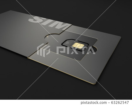 3d rendering of Sim card, clipping path included 63262547