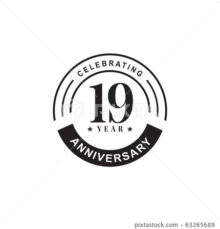 19th year anniversary logo design vector template 19th year anniversary logo design vector template 63265689