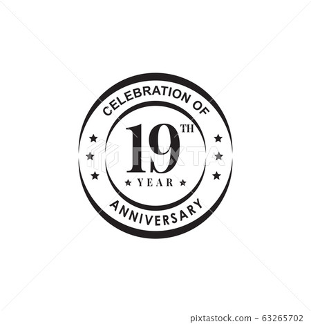 19th year anniversary logo design vector template 19th year anniversary logo design vector template 63265702