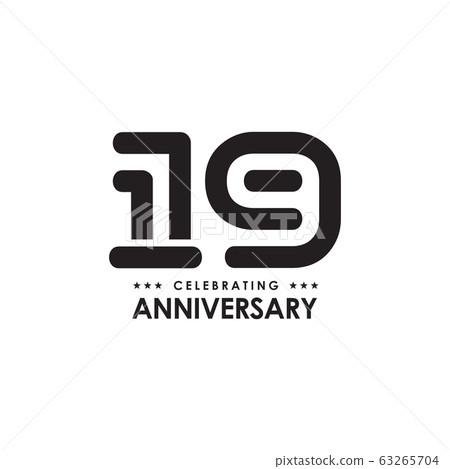 19th year anniversary logo design vector template 19th year anniversary logo design vector template 63265704