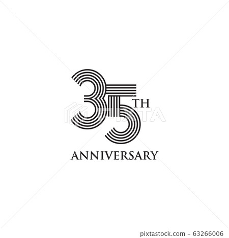 35th year anniversary emblem logo design template 63266006
