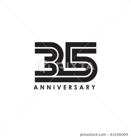 35th year anniversary emblem logo design template 63266009