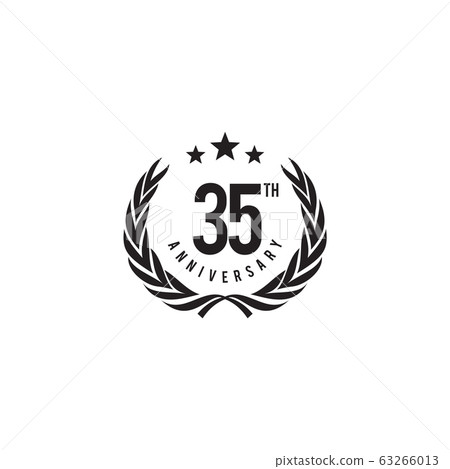 35th year anniversary emblem logo design template 63266013