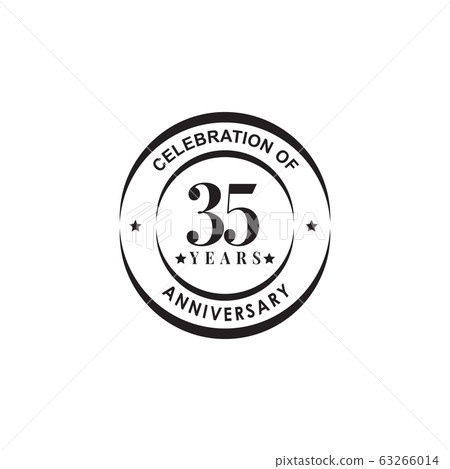 35th year anniversary emblem logo design template 63266014