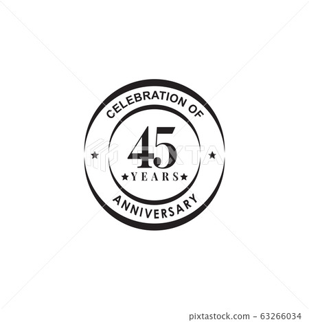 45th year anniversary emblem logo design template 63266034