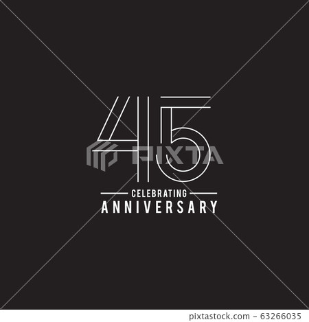 45th year anniversary emblem logo design template 63266035