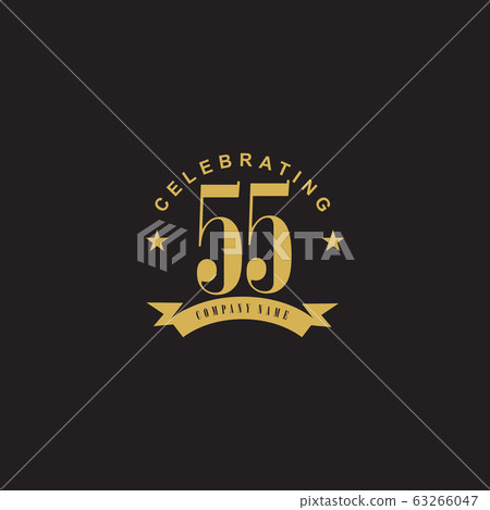 55th celebration anniversary emblem logo design 63266047