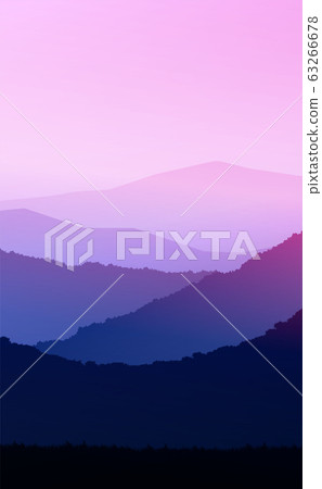 Natural forest mountains horizon hills silhouettes of trees. Evening Sunrise and sunset. Landscape wallpaper. Illustration vector style. Colorful view background. Natural forest mountains horizon hills silhouettes of trees. Evening Sunrise and sunset. Landscape wallpaper. Illustration vector style. Colorful view background. 63266678