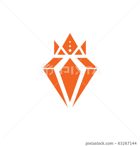 Diamond with crown logo design vector template - Stock Illustration ...