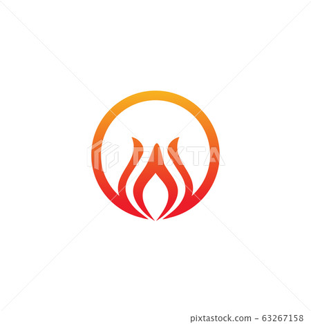 Fire icon symbol logo design vector template - Stock Illustration ...