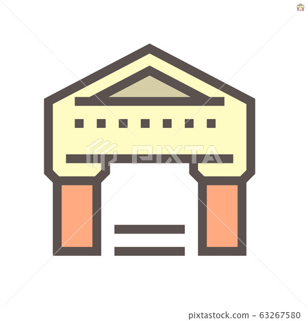 Bank building vector icon for financial graphic 63267580