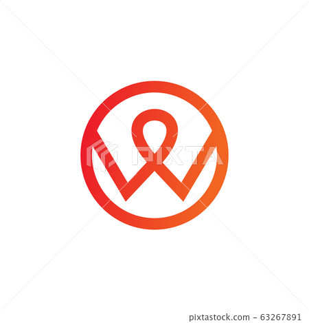 W letter initial icon logo design vector template - Stock Illustration ...