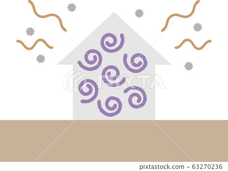 House image illustration with stagnant air House image illustration with stagnant air 63270236