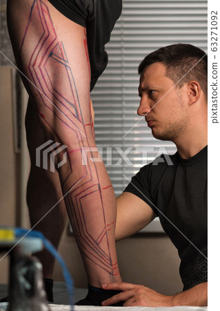 Process of creating ornament tattoo Process of creating ornament tattoo 63271092