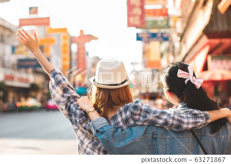 two beauty woman feel free and back to you in two beauty woman feel free and back to you in 63271867