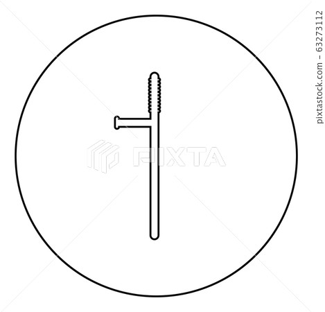 Baton icon in circle round outline black color 63273112