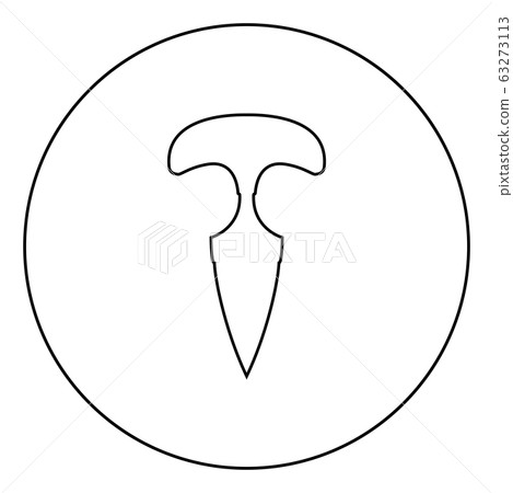 Knuckles knife icon in circle round outline black Knuckles knife icon in circle round outline black 63273113