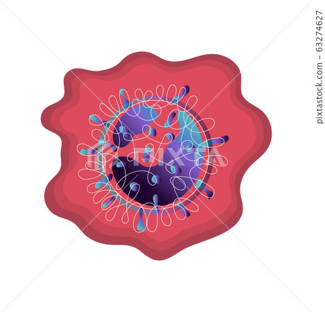 Coronavirus. Virus icon. Copy space. Background frame. The Molecule viral bacteria infection. Virus infection test. Contour line vector. Microscopic view of Coronavirus one line Coronavirus. Virus icon. Copy space. Background frame. The Molecule viral bacteria infection. Virus infection test. Contour line vector. Microscopic view of Coronavirus one line 63274627