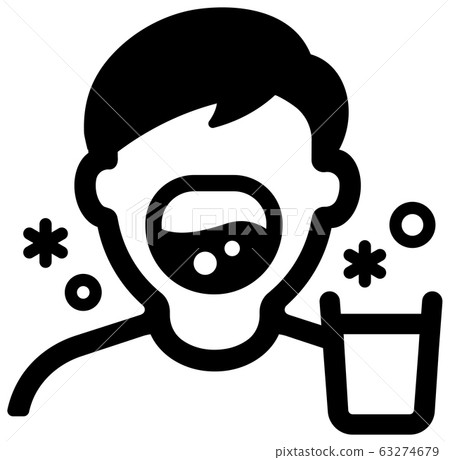 漱口水矢量圖標(新冠狀病毒,Covid-19 /預防流感) 漱口水矢量圖標(新冠狀病毒,Covid-19 /預防流感) 63274679