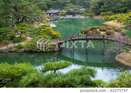 Takamatsu City, Kagawa Prefecture Kuribayashi Park seen from Hiraiho 8K image quality 63275747
