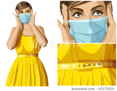 Woman with mask on her face Woman with mask on her face 63275820