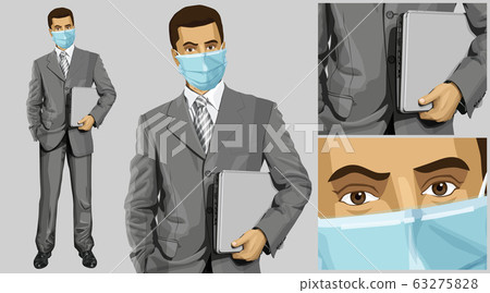 Man with mask on his face Man with mask on his face 63275828